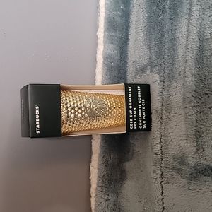 Starbucks gold cup ornament key chain